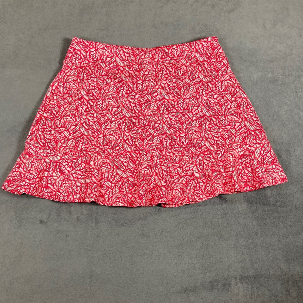 Tommy Bahama Racquet & Paddle Red White Leaf Print Tennis Skort Medium
